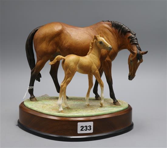 A Royal Worcester figure Princess Grace and foal height incl. stand 23cm